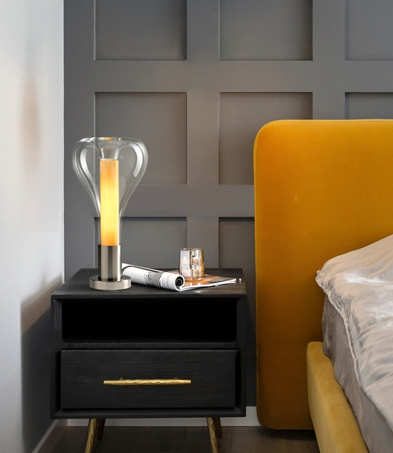 Lampe de Table Art Lava en Verre – Éclairage LED Dynamique et Apaisant