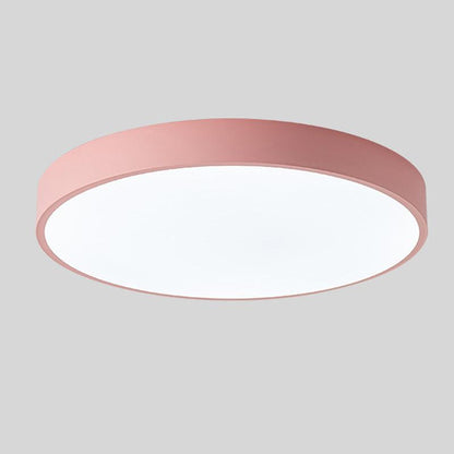 Plafonnier Circulaire Nordic Wooden Macaroon - Lampe LED en Bois et Métal pour Chambre et Salon