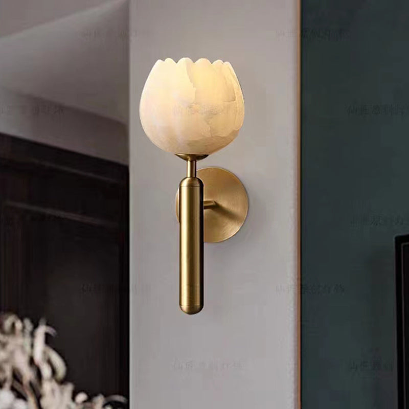 Applique Murale Marble Rose - Design Élégant en Marbre et Cuivre avec LED