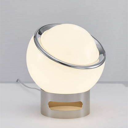 Lampe de Table French Opal Bauhaus - Éclairage Moderne en Verre et Acier Inoxydable