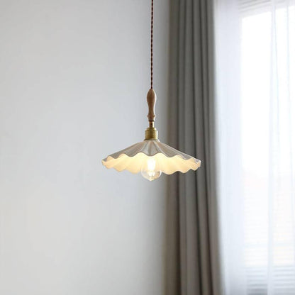 Suspension Cuisine Design en Céramique – Lampe Pendante Moderne avec Détail en Bois