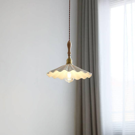 Suspension Cuisine Design en Céramique – Lampe Pendante Moderne avec Détail en Bois