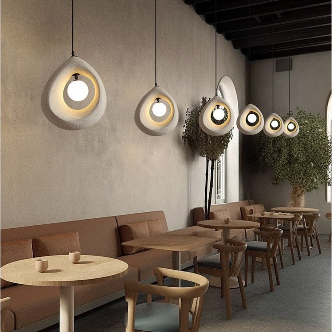 Lampe Suspendue Design Naturel LED – Applique Moderne en Polystyrène