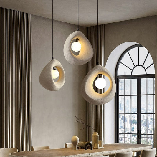 Lampe Suspendue Design Naturel LED – Applique Moderne en Polystyrène