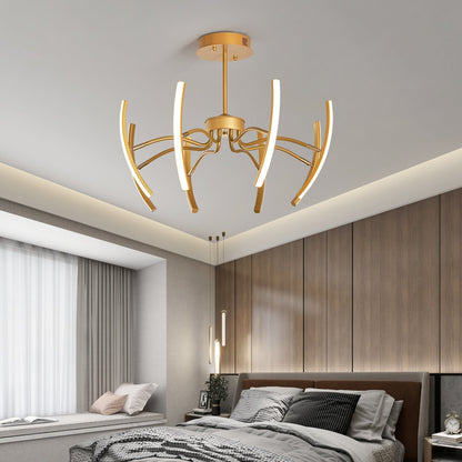 Plafonnier Design LED Moderne - Éclairage Élégant pour Salon et Chambre, Aluminium, 8 et 12 Têtes