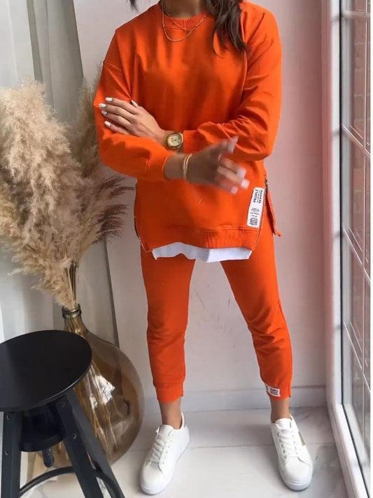 Ensemble Sweatshirt et Pantalon pour Femme - Confort et Élégance en Coton Polyester