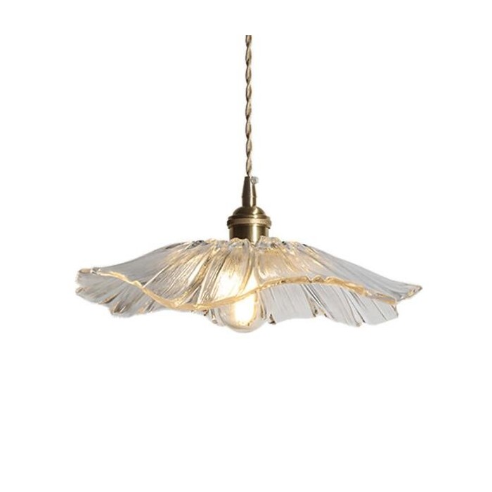 Suspension Lotus en Verre - Lampe Vintage Élégante pour Chambre et Salon