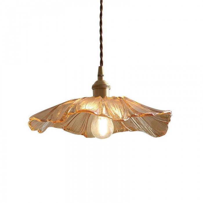 Suspension Lotus en Verre - Lampe Vintage Élégante pour Chambre et Salon