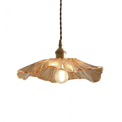 Suspension Lotus en Verre - Lampe Vintage Élégante pour Chambre et Salon