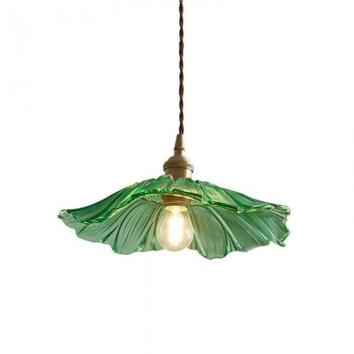Suspension Lotus en Verre - Lampe Vintage Élégante pour Chambre et Salon