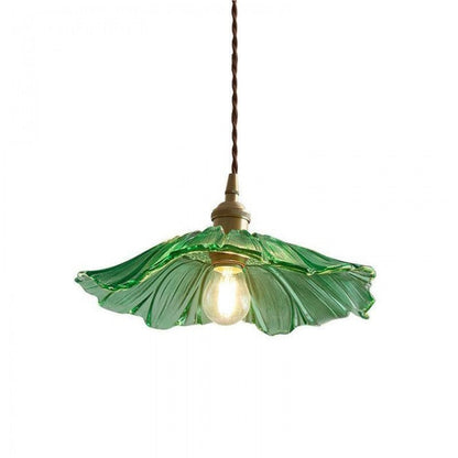 Suspension Lotus en Verre - Lampe Vintage Élégante pour Chambre et Salon