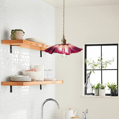 Suspension Lotus en Verre - Lampe Vintage Élégante pour Chambre et Salon