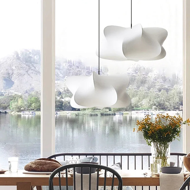 Suspension Wabi Sabi Silk Japan – Lampe en Soie et Fer, Éclairage Élégant