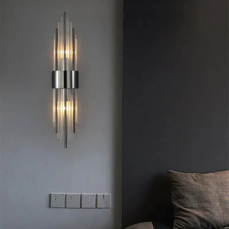 CrystalDazzle | Applique murale en cristal innovante avec une touche dorée