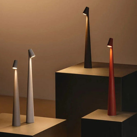 Lampe de Table Rechargeable - Design Élégant en Aluminium avec 3 Niveaux d'Intensité, Disponible en Plusieurs Couleurs