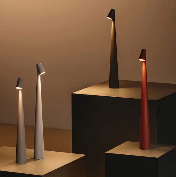 Lampe de Table Rechargeable - Design Élégant en Aluminium avec 3 Niveaux d'Intensité, Disponible en Plusieurs Couleurs