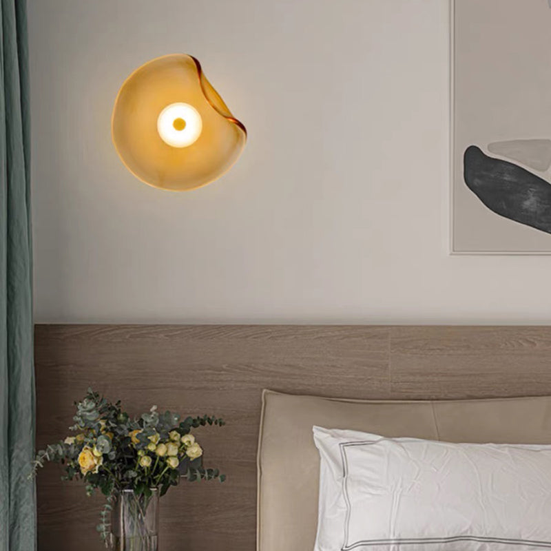 Applique Murale Moderne en Verre Amber - Éclairage LED Élégant et Fonctionnel