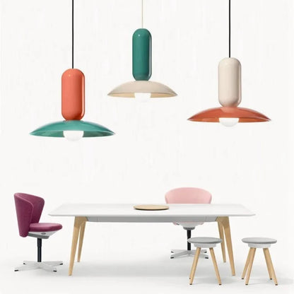Suspension Macaron Frisbee Pau - Design Coloré et Moderne, Éclairage E27, Idéale pour Cuisine et Salon