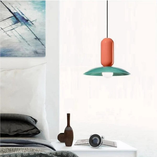 Suspension Macaron Frisbee Pau - Design Coloré et Moderne, Éclairage E27, Idéale pour Cuisine et Salon