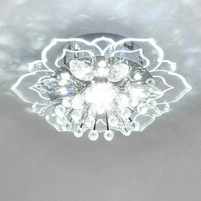 FloralGlow - Lamp de plafond en cristal LED pour l'élégance