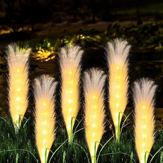 Lampe Solaire Extérieure en Roseau Fibre LED - Éclairage Écologique pour Jardin et Terrasse