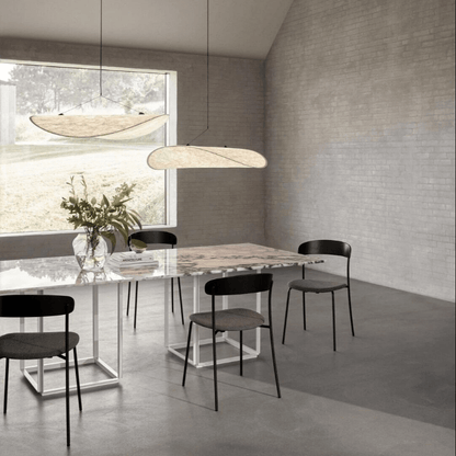 Suspension Japandi en Soie - Lampe à Pendentif Élégante LED avec Douille E27