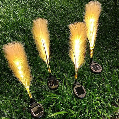 Lampe Solaire Extérieure en Roseau Fibre LED - Éclairage Écologique pour Jardin et Terrasse