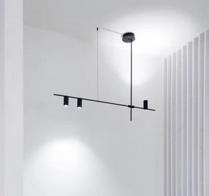 Chandelier Minimaliste Noir – Design Élégant et Moderne en Métal et Aluminium