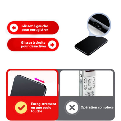 Mini Micro Enregistreur Espion Professionnel Ultra-Fin