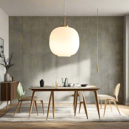 Suspension Moderne en Verre Opale Nordique - Lampe Élégante pour Votre Intérieur