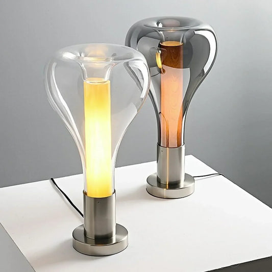 Lampe de Table Art Lava en Verre – Éclairage LED Dynamique et Apaisant
