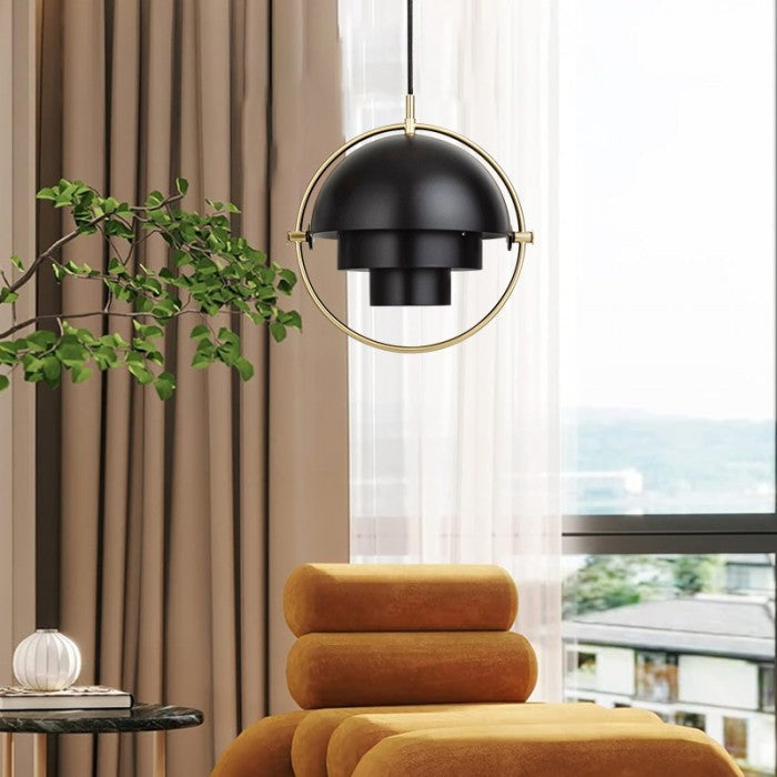 Lampe Pendante LED HanuGlo – Suspension Métallique Moderne à Multi-Couches Rotatives