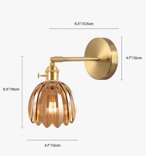 Lampe Murale en Verre Tulipe Vintage - Éclairage Floral Élégant