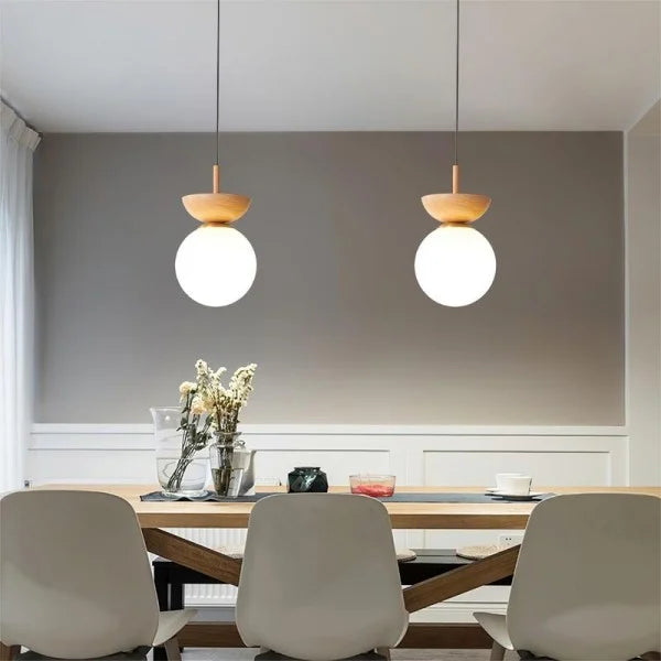 Suspension Nordic en Bois Mi-Dur – Lampe Moderne et Élégante