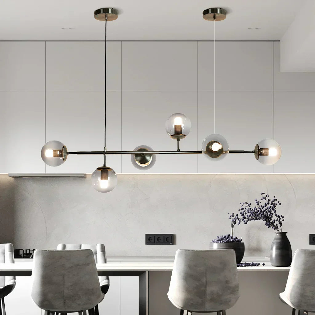 Suspension Orb - Lampe Moderne avec Boules en Verre, Design Élégant en Or ou Noir