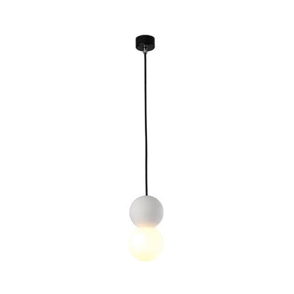 Suspension Origo – Design Géométrique en Zement, Pierre Volcanique et Verre Opale
