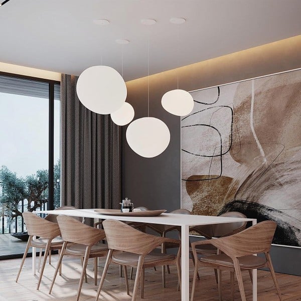 Suspension Nado en Verre Satiné – Design Minimaliste, Lumière Douce, Différents Tailles