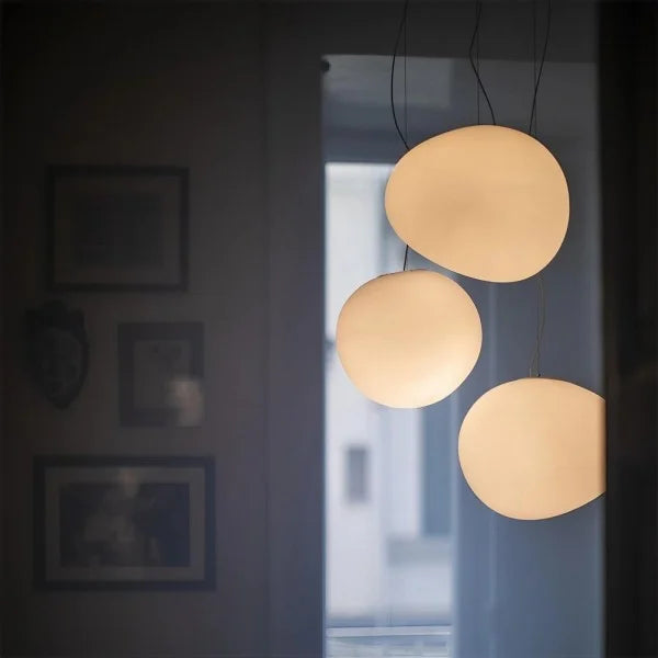 Suspension Nado en Verre Satiné – Design Minimaliste, Lumière Douce, Différents Tailles