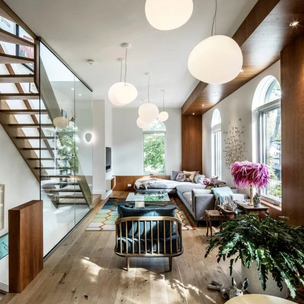 Suspension Nado en Verre Satiné – Design Minimaliste, Lumière Douce, Différents Tailles