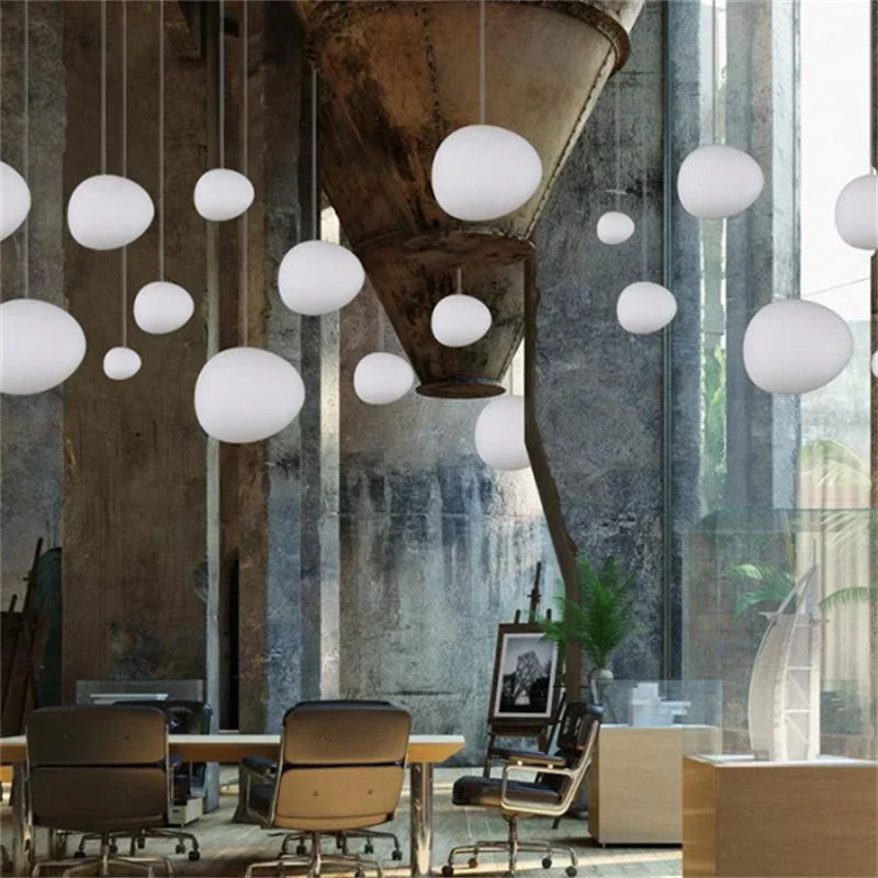 Suspension Nado en Verre Satiné – Design Minimaliste, Lumière Douce, Différents Tailles