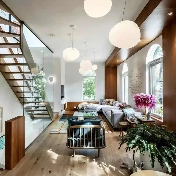 Suspension Nado en Verre Satiné – Design Minimaliste, Lumière Douce, Différents Tailles