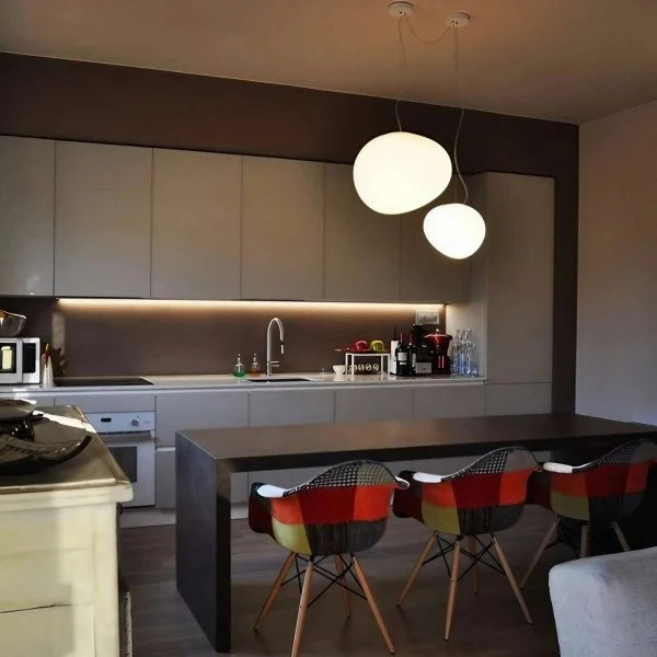 Suspension Nado en Verre Satiné – Design Minimaliste, Lumière Douce, Différents Tailles