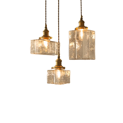 Lampe Pendante Retro Moderne en Verre avec Cordon Doré - Éclairage LED Élégant