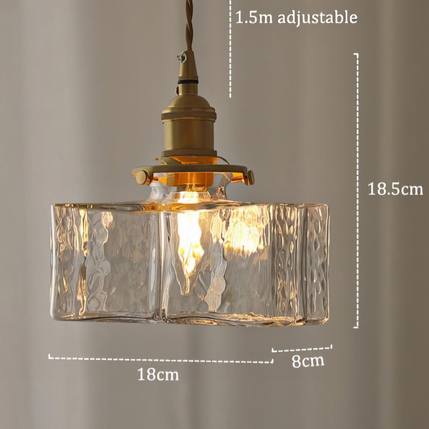 Lampe Pendante Retro Moderne en Verre avec Cordon Doré - Éclairage LED Élégant