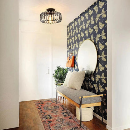 Lampe de Plafond Élégante – Design Cage à Oiseaux, Éclairage Chaleureux E26