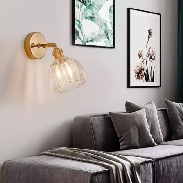 Lampe Murale en Verre Tulipe Vintage - Éclairage Floral Élégant