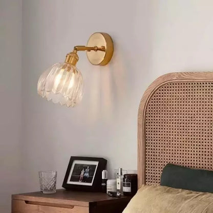 Lampe Murale en Verre Tulipe Vintage - Éclairage Floral Élégant