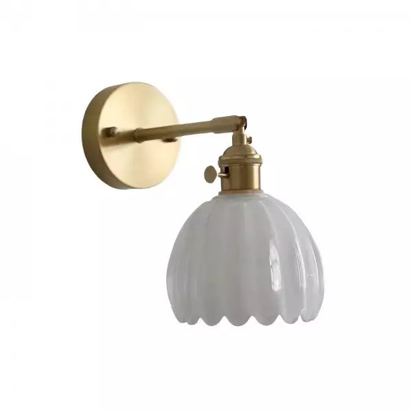 Lampe Murale en Verre Tulipe Vintage - Éclairage Floral Élégant