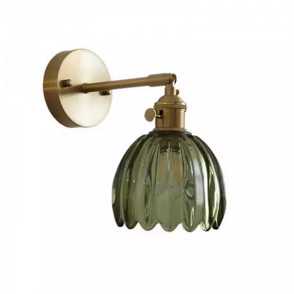 Lampe Murale en Verre Tulipe Vintage - Éclairage Floral Élégant