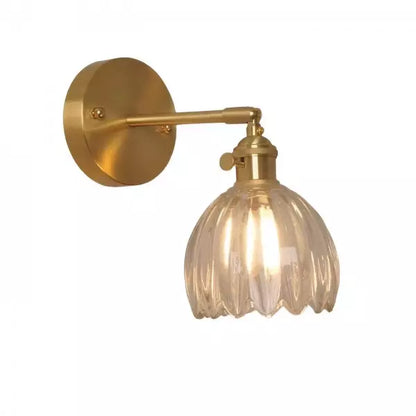 Lampe Murale en Verre Tulipe Vintage - Éclairage Floral Élégant
